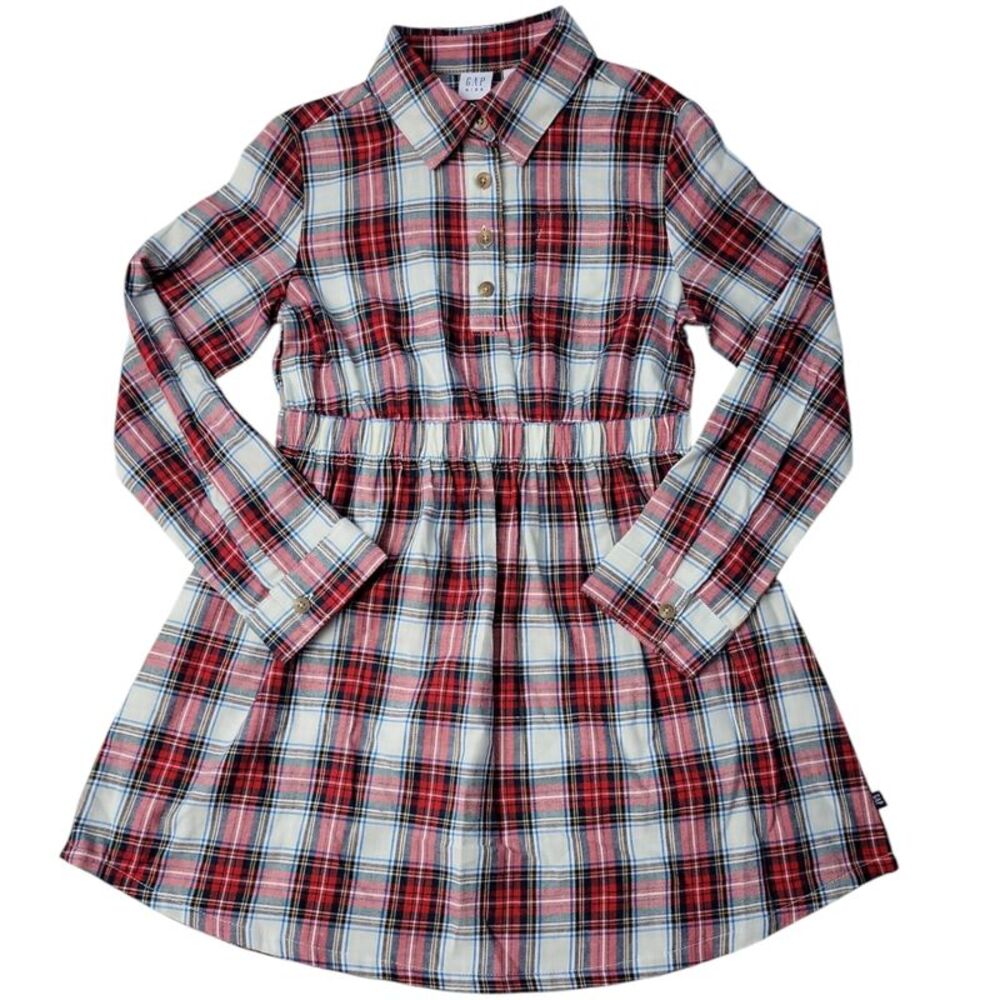 Gap Kids Girls Casual Easy Care Knee Length Long Sleeve Dress - Red